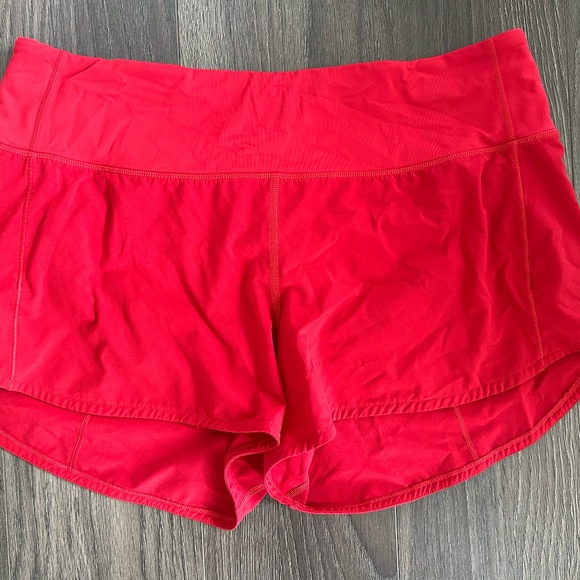 LULULEMON SPEED UP SHORT LONG - SIZE 10 - DARK RED 4" - Picture 2 of 4